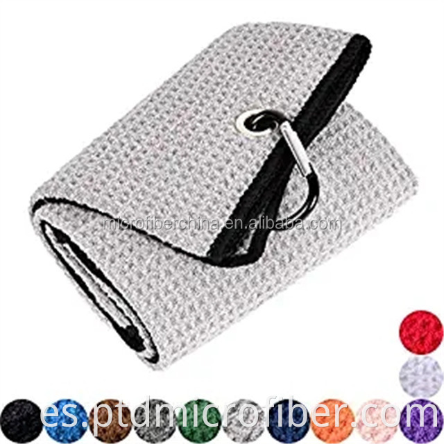 microfiber waffle towel with carabiner